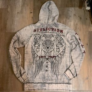 Affliction Zip Up Hoodie Reversible